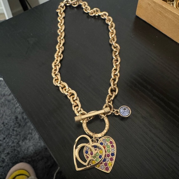 Guess Gold Heart Necklace with Colorful Accents - Picture 2 of 3
